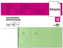 TL06 Talonario Liderpapel Mostrador 60x145mm. verde con matriz