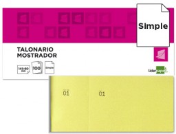 TL01 Talonario Liderpapel Mostrador 60x145mm. amarillo con matriz