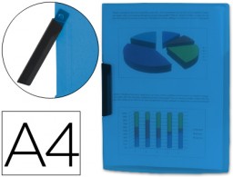 DP15 Carpeta dossier pinza lateral azul Liderpapel A4 polipropileno 30 hojas