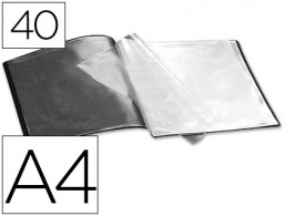 CJ23 Carpeta con 40 fundas Liderpapel A4 polipropileno negro