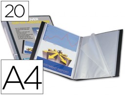 CJ57 Carpeta con 20 fundas personalizable Liderpapel A4 polipropileno negro