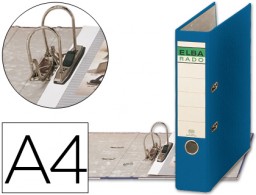Archivador de palanca Elba Din A-4 azul lomo de 80 mm.