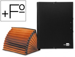 CF02 Carpeta clasificadora 12 departamentos Liderpapel Folio prolongado cartón negro