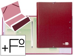 CS03 Carpeta clasificadora Liderpapel 12 departamentos Folio cartón forrado roja