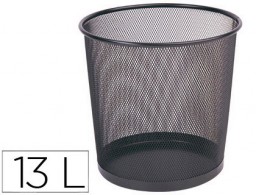 KF00873 Papelera Q-Connect rejilla metálica negra 13 l.