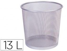 KF00850 Papelera Q-Connect rejilla metálica plata 13 l.