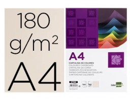 CT02 100h. cartulina Liderpapel A4 180g/m² crema