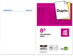 T231 Talonario Liderpapel Camarero 8º 50 juegos duplicado