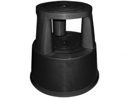 KF00633 Taburete Q-Connect 2 niveles 3 ruedas retráctiles negro