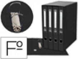 MD42 Modulo Liderpapel 4 carpetas de anillas 25 mm. Folio negro