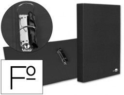 CA16 Carpeta de 2 anillas 25 mm. Liderpapel Folio negro