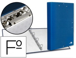 CA08 Carpeta de 4 anillas 25 mm. Liderpapel Folio azul con miniclip y solapa