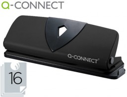 KF01238 Taladro Q-Connect 16 hojas negro 4 agujeros