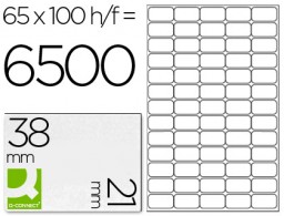 KF01581 CJ100 hojas A4 6500 etiquetas adhesivas Q-Connect 38,1x21,2mm.  ILC