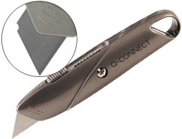KF10633 Cúter Q-Connect metálico cuchilla ancha gris