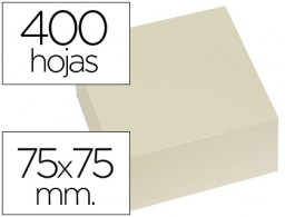 KF01346 Bloc cubo 400 notas adhesivas quita y pon Q-Connect 75x75mm. Amarillas