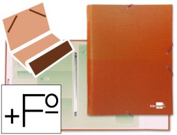 CS06 Carpeta clasificadora Liderpapel 12 departamentos Folio cartón forrado naranja