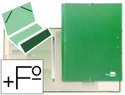 CS07 Carpeta clasificadora Liderpapel 12 departamentos Folio cartón forrado verde
