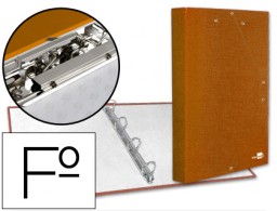 CA13 Carpeta de 4 anillas 25 mm. Liderpapel Folio naranja frosty con miniclip y solapa