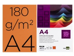 CT10 100h. cartulina Liderpapel A4 180g/m² naranja fuerte