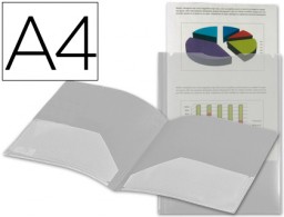 KG04 Carpeta dossier 2 bolsillos Liderpapel A4 polipropileno incoloro