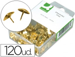 KF02018 120 chinchetas Q-Connect doradas