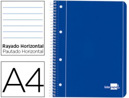 BE05 Cuaderno espiral Liderpapel serie azul A4 micro tapa blanda 80h 80g/m² horizontal 7mm. 4 taladros azul