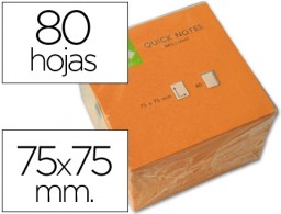 KF10517 Bloc 80 notas adhesivas quita y pon Q-Connect 76x76mm. naranja neón