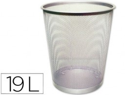 KF00849 Papelera Q-Connect rejilla metálica plata 19 l.
