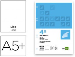RC13 Recambio Liderpapel 4º 100h 60g/m² liso 6 taladros