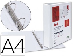 KG45 Carpeta canguro 4 anillas 55 mm. Liderpapel A-4 plástico blanca