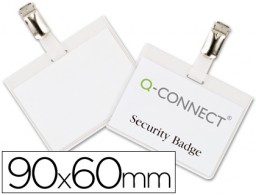 KF01562 Identificador Q-Connect 90x60 mm..PVC de seguridad con pinza