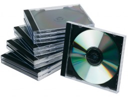 KF02209 10 cajas Q-Connect Jewel Case para CD/DVD  con interior negro