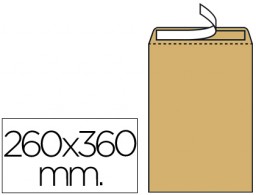 SB55 250 bolsas Liderpapel 260x360mm. kraft marrón 90g/m²