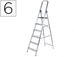 KF00317 Escalera de aluminio 6 peldaños Q-Connect