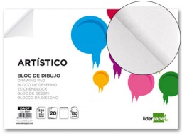 DA02 Bloc dibujo Liderpapel Artístico encolado 230x325mm. 20 hojas 130g/m² sin recuadro