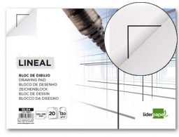 DL04 Bloc dibujo Liderpapel Lineal encolado 230x325mm. 20 hojas 130g/m² con recuadro perforado