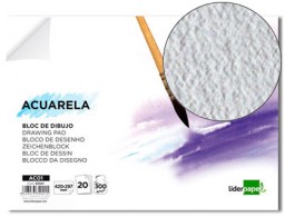 AC01 Bloc dibujo Liderpapel Acuarela encolado 297x420mm. 20 hojas 300g/m² sin recuadro