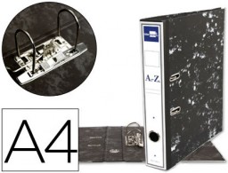 AZ48 Archivador de palanca Liderpapel cartón forrado Din A-4 jaspeado negro lomo azul sin caja con rado