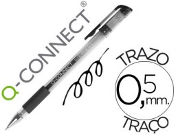 KF21716 Bolígrafo Q-Connect tinta gel negra sujeción de caucho