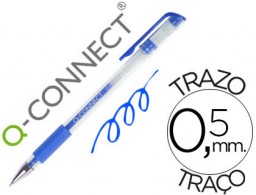 KF21717 Bolígrafo Q-Connect tinta gel azul sujeción de caucho