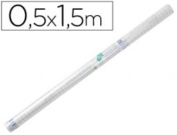 AD01 Rollo plástico forralibros adhesivo Liderpapel 0,5x1,5m. 80µ removible