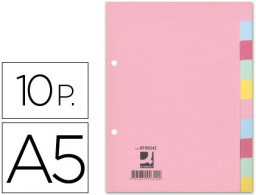 KF00342  Juego de 10 separadores multitaladro Q-Connect A5 cartulina