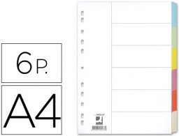 KF00187  Juego de 6 separadores multitaladro Q-Connect A4 cartulina