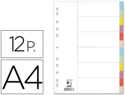 KF00188  Juego de 12 separadores multitaladro Q-Connect A4 cartulina