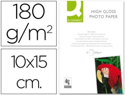 KF01905 25h papel impresora Q-Connect Foto Glossy 10x15cm. 180g/m² para inkjet