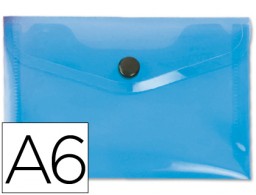 DS35 Carpeta sobre con broche Liderpapel A6 polipropileno azul transparente Frosty