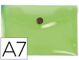 DS41 Carpeta sobre con broche Liderpapel A7 polipropileno verde transparente Frosty