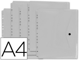 DS49 Carpeta sobre con broche multitaladro Liderpapel A4 polipropileno transparente