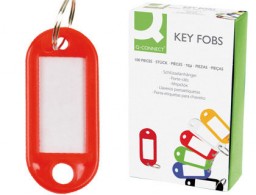 KF02691 100 llaveros portaetiquetas Q-Connect rojos